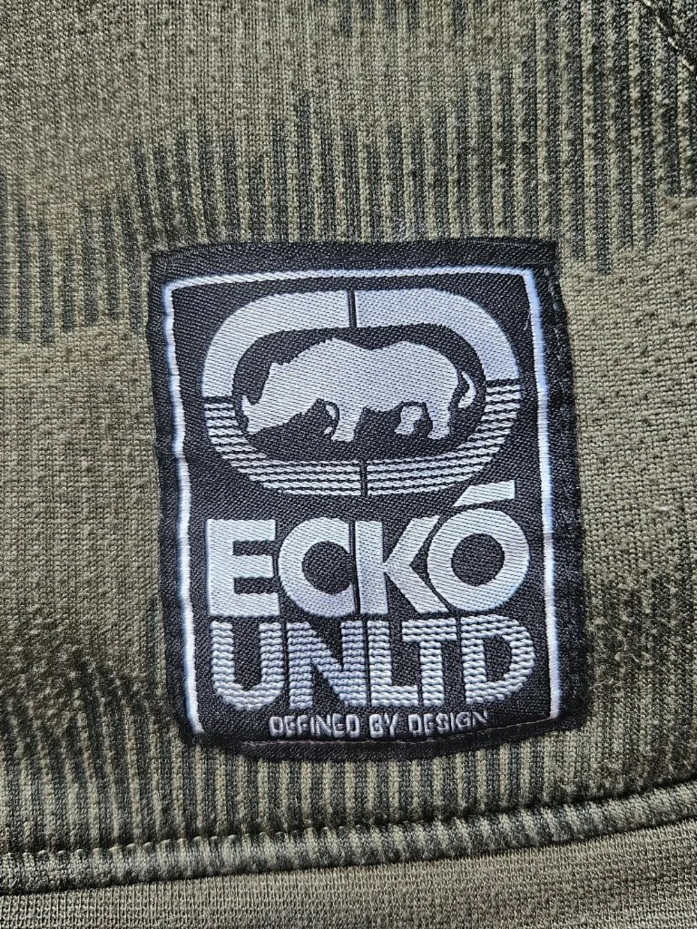 Ecko Unltd Mens XL Camo Hoodie Olive Green Pullover Sweatshirt World Renowned - Picture 7 of 9